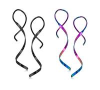 TOLOWOBK Ohrringe Hängend für Damen, 2 Paar Quasten Spiraldraht Ohrringe Gold/Silber Lange Spiral Einfädler Durchzieher Ohrring Damen Mädchen Weihnachten Valentinstag Geburtstag Geschenk für Frauen