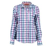 TOM COLLINS Damen Bluse Langarm Freizeitbluse mit Haifischkragen Snuko, Größe:48, Farbe:Mittelblau