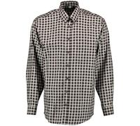 TOM COLLINS Herren Hemd Langarm Freizeithemd mit Button-Down Kragen Aguta, Größe:53/54, Farbe:Dunkelbraun