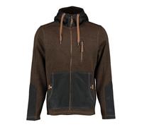 TOM COLLINS Herren Strickfleecejacke Übergangsjacke mit Kapuze Mumep, Größe:4XL, Farbe:Dunkelbraun