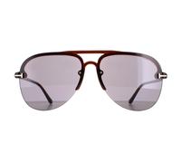 Tom Ford Aviator Herren glänzend hellbraun rauchig Frottee 02 FT1004 Einheitsgröße