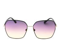Tom Ford Damen Sonnenbrille - FT0839 - 01B - 62mm - Schwarz, Quadratisch, verspiegelt, mirrored