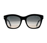 Tom Ford Lauren FT0614 01C glÃ¤nzend schwarz grau verspiegelte Sonnenbrille Einheitsgröße