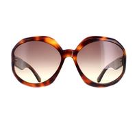 Tom Ford Rund Damen Dunkel Havanna Rauch Gradient Georgia 02 FT1011 Einheitsgröße
