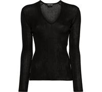 Tom Ford - Sheer Fine-Ribbed Top - Größe M - schwarz