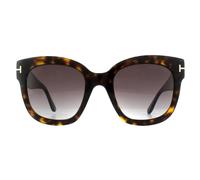 Tom Ford Square Womens Dark Havana Bordeaux Gradient Sonnenbrille Einheitsgröße
