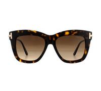 Tom Ford Square Womens Dark Havana Brown Gradient Sonnenbrille Einheitsgröße