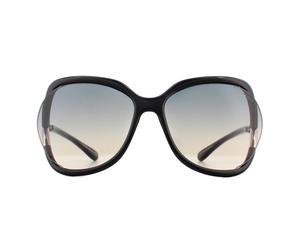 Tom Ford Square Womens Shiny Black Smoke Grey Gradient Sonnenbrille Einheitsgröße