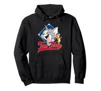 Tom & Jerry Diamond Faces Pullover Hoodie, Unisex für Erwachsene, Schwarz, M