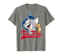 Tom & Jerry Diamond Faces T-Shirt, Herren, Heidekraut/Armeegrün, S