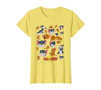 Tom & Jerry Many Faces T-Shirt, Damen, Gelb, XL