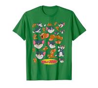 Tom & Jerry Many Faces T-Shirt, Herren, Dunkelgrün, L