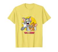 Tom & Jerry PAPL2320 Cartoon Animation Sabotage Thumbs Up T-Shirt, Herren, Gelb, M
