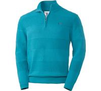 Tom Ramsey Pullover Herren, Strickpullover aus 100% Baumwolle, Troyer Herren mit Stehkragen und Reißverschluss, Pflegeleichtes Sweatshirt, Türkis, Gr. L