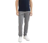Tom Tailor Herren Chinohose TRAVELER Slim Fit Stretch mit Gürtel White Navy Zig-Zag-Struktur 32/32