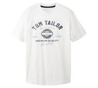 Tom Tailor T-Shirt LOGO aus Baumwolle, Regular Fit, Weiß, 3XL