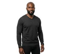 Tom Tailor Pullover V‑Ausschnitt Basic Knit 1038427 – 100% Baumwolle, meliert, XL, schwarz