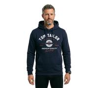 Tom Tailor Herren Hoodie 10668 mit Logo-Print Sky Captain Blue M