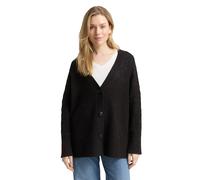 TOM TAILOR Damen Oversize Cardigan mit Glitzer-Effekt, schwarz, Gemustert, Gr. M