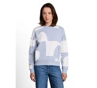Tom Tailor Denim Sweatshirt Damen Loose Fit 100% Baumwolle foggy blau big scale print, Gr. M