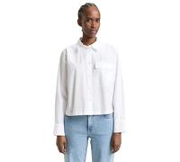 Tom Tailor Denim Damen Bluse 1050270 Boxy Popeline Langarm Weiß 100% Baumwolle XL