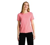 TOM TAILOR Damen T-Shirt mit Rippstruktur, rosa, Uni, Gr. M
