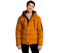 Steppjacke TOM TAILOR, Herren, Gr. L, gelb (peanut butter braun), Web, Obermaterial: 100% Polyester. Futter: 100% Polyester, regular fit taillenbedeckt, elastischer Bund, Jacken Steppjacke, mit Kapuze