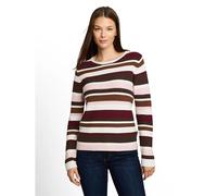 Strickpullover TOM TAILOR "Regular", Damen, Gr. 3XL, rot (preppy plum), Strick, Obermaterial: 100% Baumwolle, unifarben, regular fit hüftbedeckend, Rundhals, Rollkante, Pullover Strickpullover, mit Ru