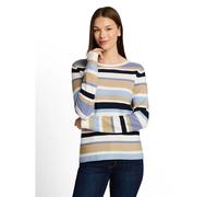 Tom Tailor Strickpullover Regular aus Baumwolle, gestreift (navy/beige), Rundhals Damen XXL