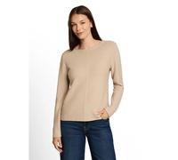 TOM TAILOR Damen Strickpullover aus Baumwolle, beige, Meliert, Gr. XS