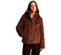 Plüschjacke TOM TAILOR "Regular", Damen, Gr. XL, camel, Plüsch, Obermaterial: 100% Polyester. Futter: 100% Polyester, unifarben, bequem hüftlang, Rundhals, offene Kante, Jacken, Witerjacke / Kuschelja