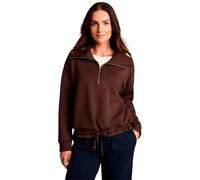 Sweatshirt TOM TAILOR "Regular", Damen, Gr. M, braun (java schwarz braun), Sweatware, Obermaterial: 51% Polyester, 42% Viskose, 7% Elasthan, unifarben, relaxed fit hüftbedeckend, Rundhals, Bündchen, S