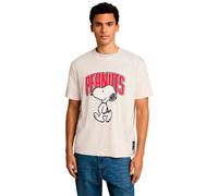Tom Tailor Denim Relaxed Fit T-Shirt mit Peanuts Motiv-Print in Offwhite, Größe L