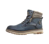 Schnürstiefelette TOM TAILOR "Tom Tailor Stiefelette Lederimitat/Textil", Damen, Gr. 44, navy, Lederimitat, Textil, Schuhe Schnürstiefelette (25831133-44) navy