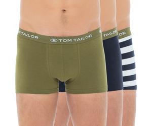 Tom Tailor 3-er Set Trunks Blau, Weiß & Khaki gestreift