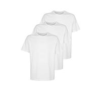 TOM TAILOR 3er Pack Herren Basic T-Shirt mit Rundhals aus Baumwolle (Weiss, 6062)