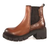 TOM TAILOR Stiefel mit Warmfutter für Damen Echtleder elegant Krokoprägung, Farbe:Cognac, Größe:41