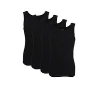 TOM TAILOR 4er Pack Herren Tank Top Unterhemd aus natürlicher Baumwolle XXL, Schwarz-dunkel-uni