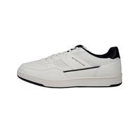 Sneaker TOM TAILOR, Herren, Gr. 40, blau (weiß, navy), Lederimitat, Textil, Schuhe Sneaker, Freizeitschuh, Halbschuh, Schnürschuh mit gepolstertem Schaftrand (41437919-40) weiß, navy