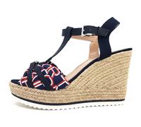 High-Heel-Sandalette TOM TAILOR Gr. 39, blau (navy, rot) Damen Schuhe (55442014-39) navy, rot