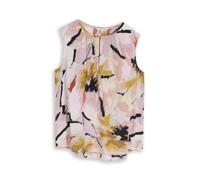 Blusentop TOM TAILOR, Damen, Gr. 40, bunt (big abstract flower print), Web, Obermaterial: 70% Viskose, 30% Lyocell, geblümt, regular fit hüftbedeckend, Rundhals, Blusen Blusentop, mit Allover-Muster u