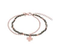 Tom Tailor Armband für Damen, Edelstahl, mit Glas, 16+4 cm, rosefarben, Kleeblatt, Geschenkidee, Armschmuck, Damenschmuck, 2100639