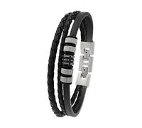 Tom Tailor Armband für Herren, Edelstahl und Leder und Kautschuk, 20,5+1,5 cm, Bicolor, Geschenkidee, Armschmuck, Herrenschmuck, 2100690