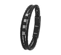 Tom Tailor Armband für Jungen, Edelstahl und Leder, 16,5+1,5 cm, Bicolor, Geschenkidee, Armschmuck, Kinderschmuck, 2100612