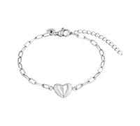 Tom Tailor Armband mit Anhänger für Damen, Edelstahl, 16+4 cm, silber, Herz-Anhänger, Geschenkidee, Armschmuck, Damenschmuck, 2100535