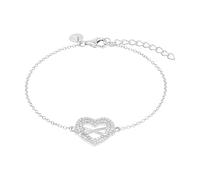 Tom Tailor Armband mit Anhänger für Damen, Sterling Silber 925, mit Zirkonia, 16+4 cm, silber, Herz und Infinity, Geschenkidee, Armschmuck, Damenschmuck, 2100577