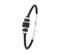 Tom Tailor Armband mit Anhänger für Herren, Edelstahl und Leder, 20+2 cm, Bicolor, Geschenkidee, Armschmuck, Herrenschmuck, 2100685