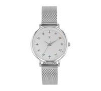 Tom Tailor Armbanduhr 2100499 Damen – Metallband, Kristall, Silber, wasserdicht 3 bar, Geschenkbox
