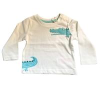 TOM TAILOR Baby Langarmshirt mit Krokodil- Print, weiß, unifarben mit Print, Gr.62