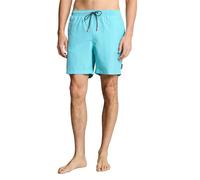 Badeshorts TOM TAILOR, Gr. M, N-Gr, river teal, Web, Polyester, Badehosen Badeshorts, unifarben, mit Gummizug und Kordel (77501538-M) river teal